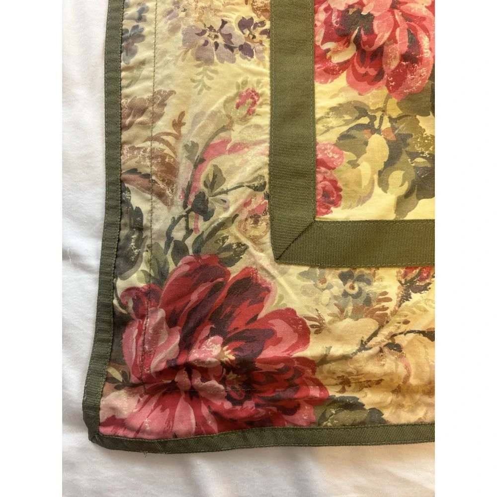 Chaps Ralph Lauren Standard Rosemont Floral Pillow Shams (2) Ribbon Accent‎